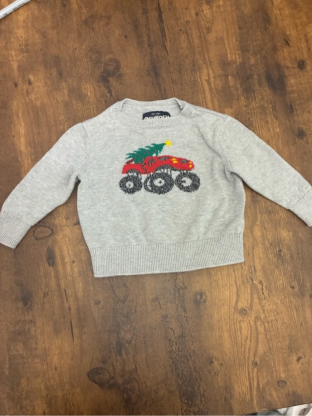 OshKosh Boy’s 9M Christmas Monster Truck Sweatshirt